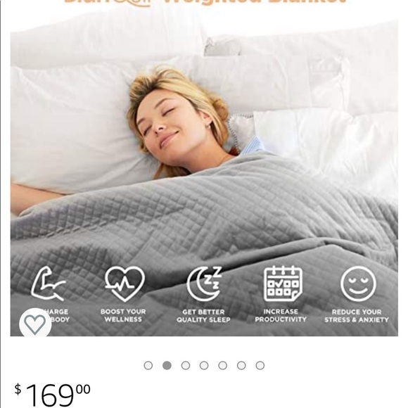 BlanQuil Quilted Weighted Blanket W/ Removable Cover (Charcoal 20lb) - Picture 8 of 11